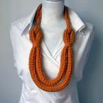 Pumpkin Crocheted Wool Necklace - Aurora - Made To..